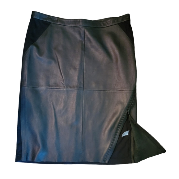 Trouve Leather/Rayon Panel Skirt - Picture 5 of 7